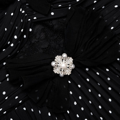 Black Polka Dot Tiered Maxi Dress