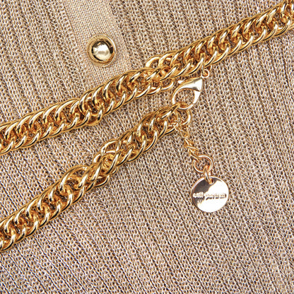 Gold Lurex Ribbed Knit Top