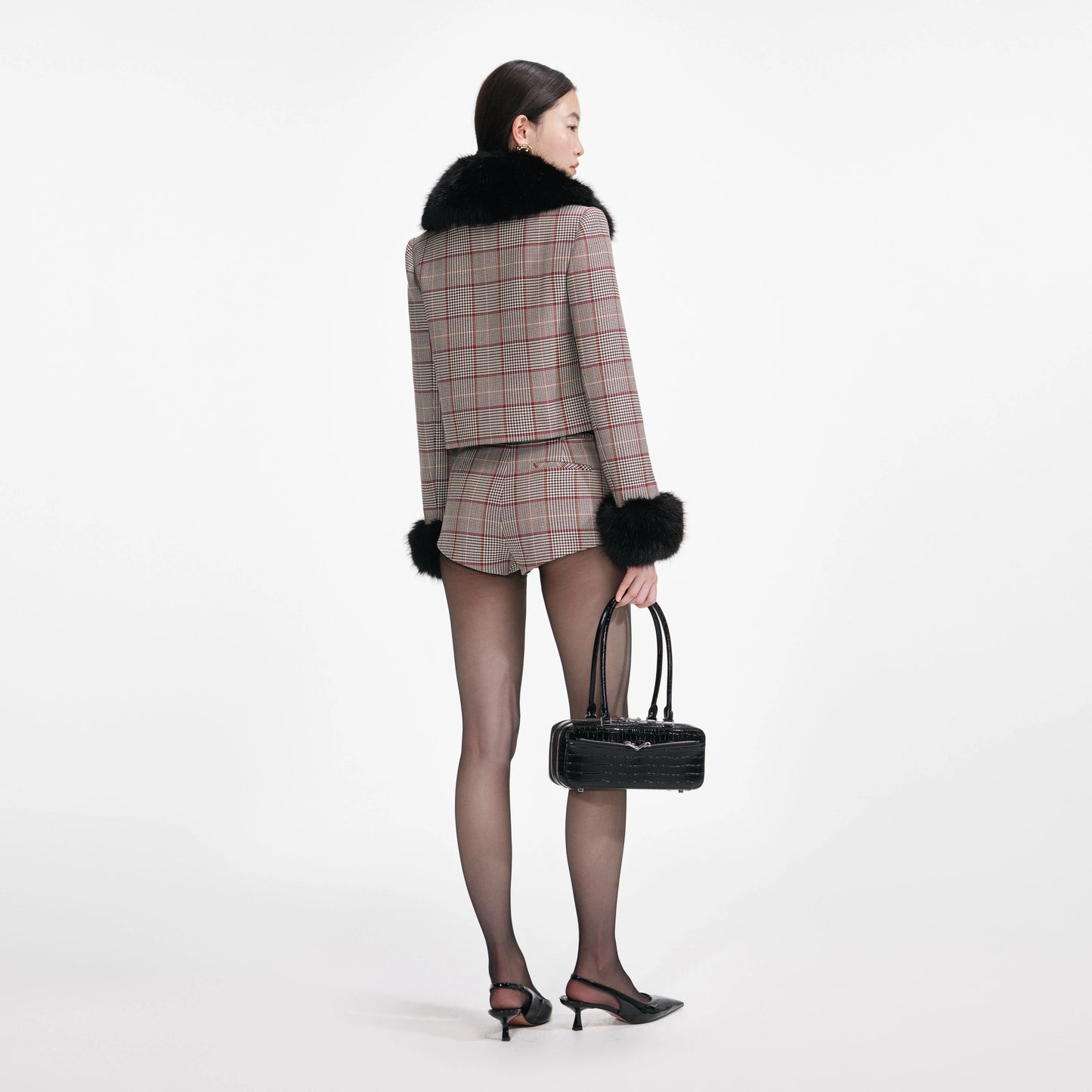 Brown Check Shorts