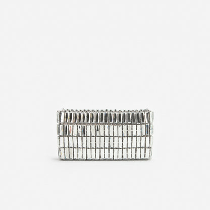 Silver Crystal Bow Mini Shoulder Bag