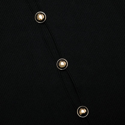 Black Keyhole Knit Top