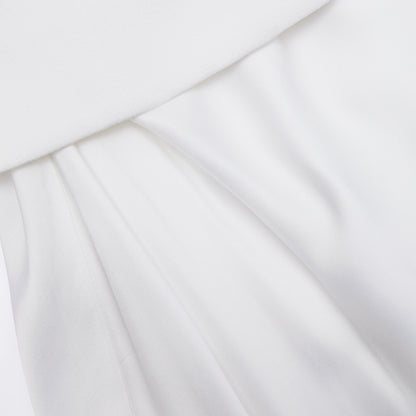 White Crepe Tailored Maxi Dress