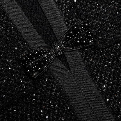 Black Sequin Knit Top