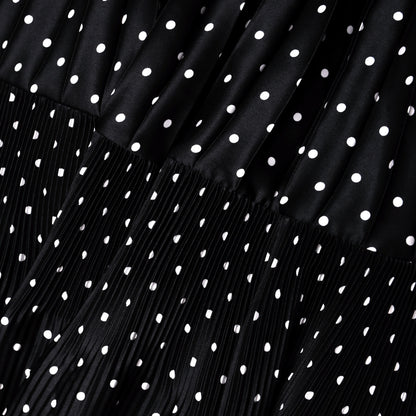 Black Polka Dot Frill Maxi Dress