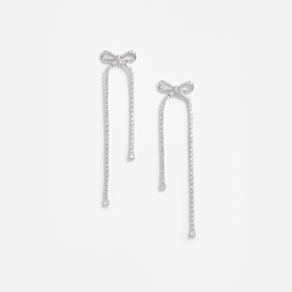 Crystal Bow Dangle Earrings