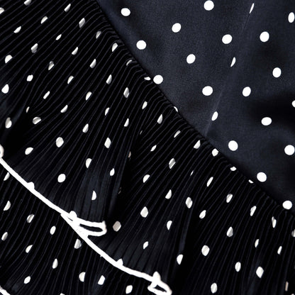 Black Polka Dot Frill Mini Skirt