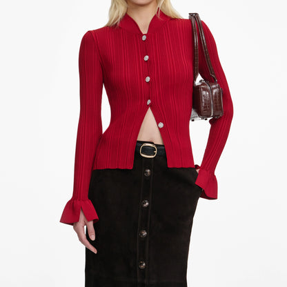 Red Viscose Cardigan