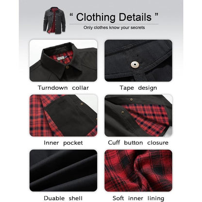 🔥Men's Flannel Lined Shacket Jacket