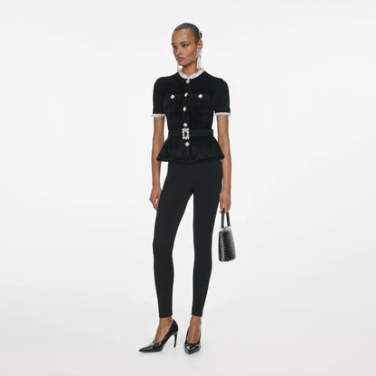 Black Chenille Knit Top