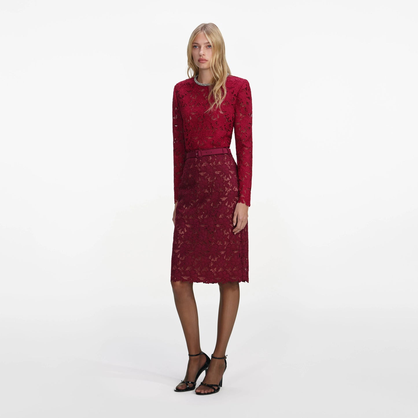 Burgundy Lace Crystal Top