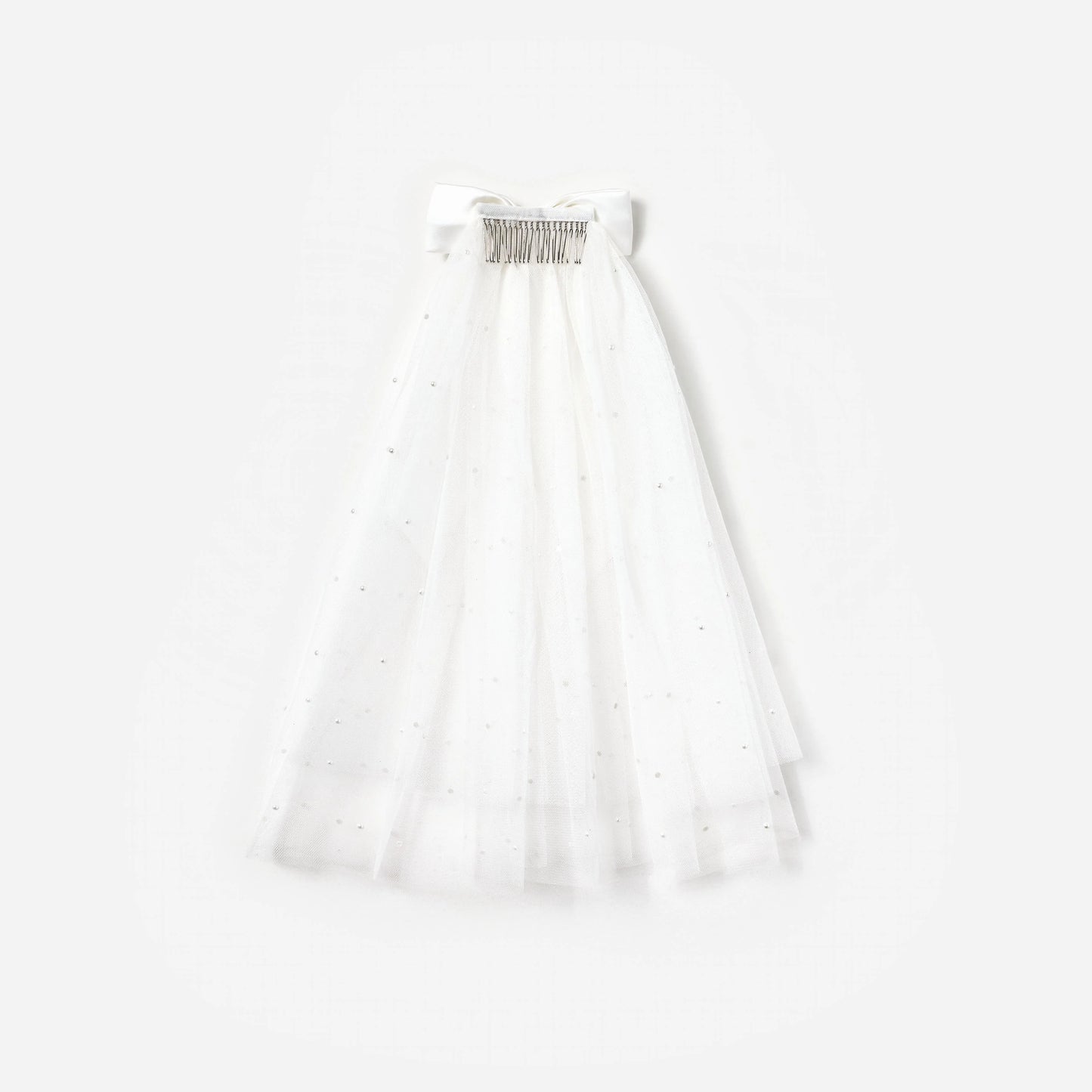 Satin Bow Embellished Veil
