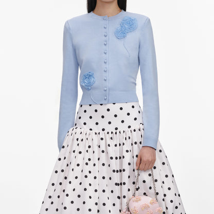 Blue Flower Knit Cardigan