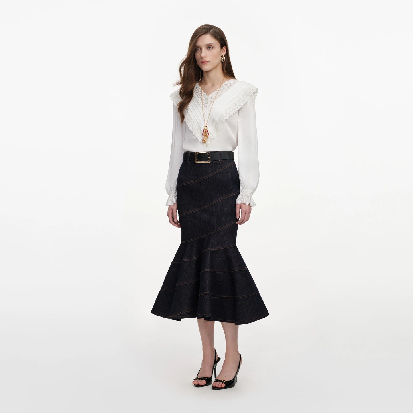 Cream Viscose Lace Top