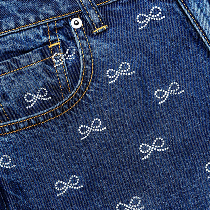 Lightweight Bow Embellished Jeans