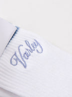 Lamar Club Stripe Socks White Ash Blue