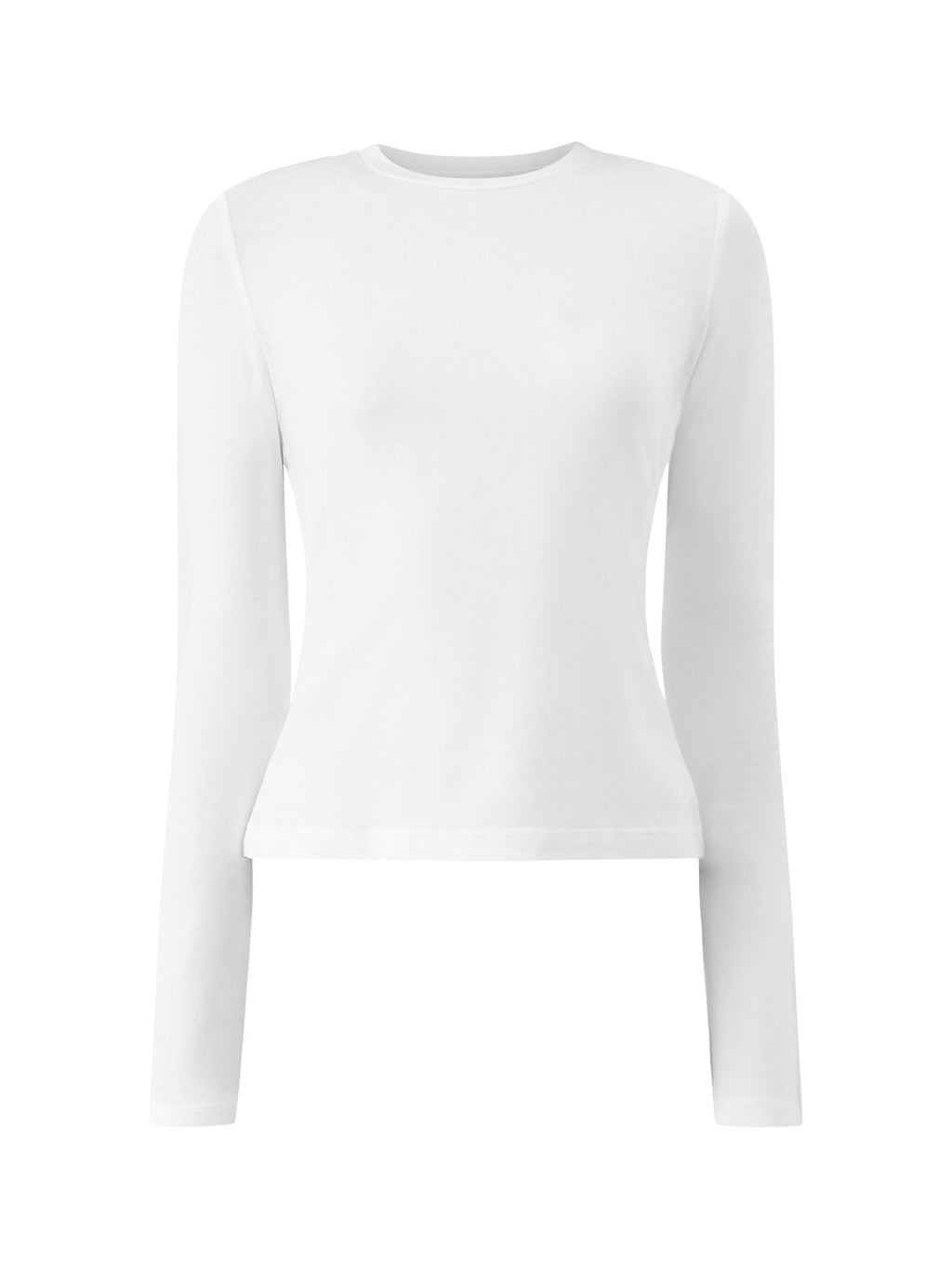 Edna Long Sleeve Fitted Tee White