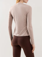 Edna Long Sleeve Fitted Tee Grey