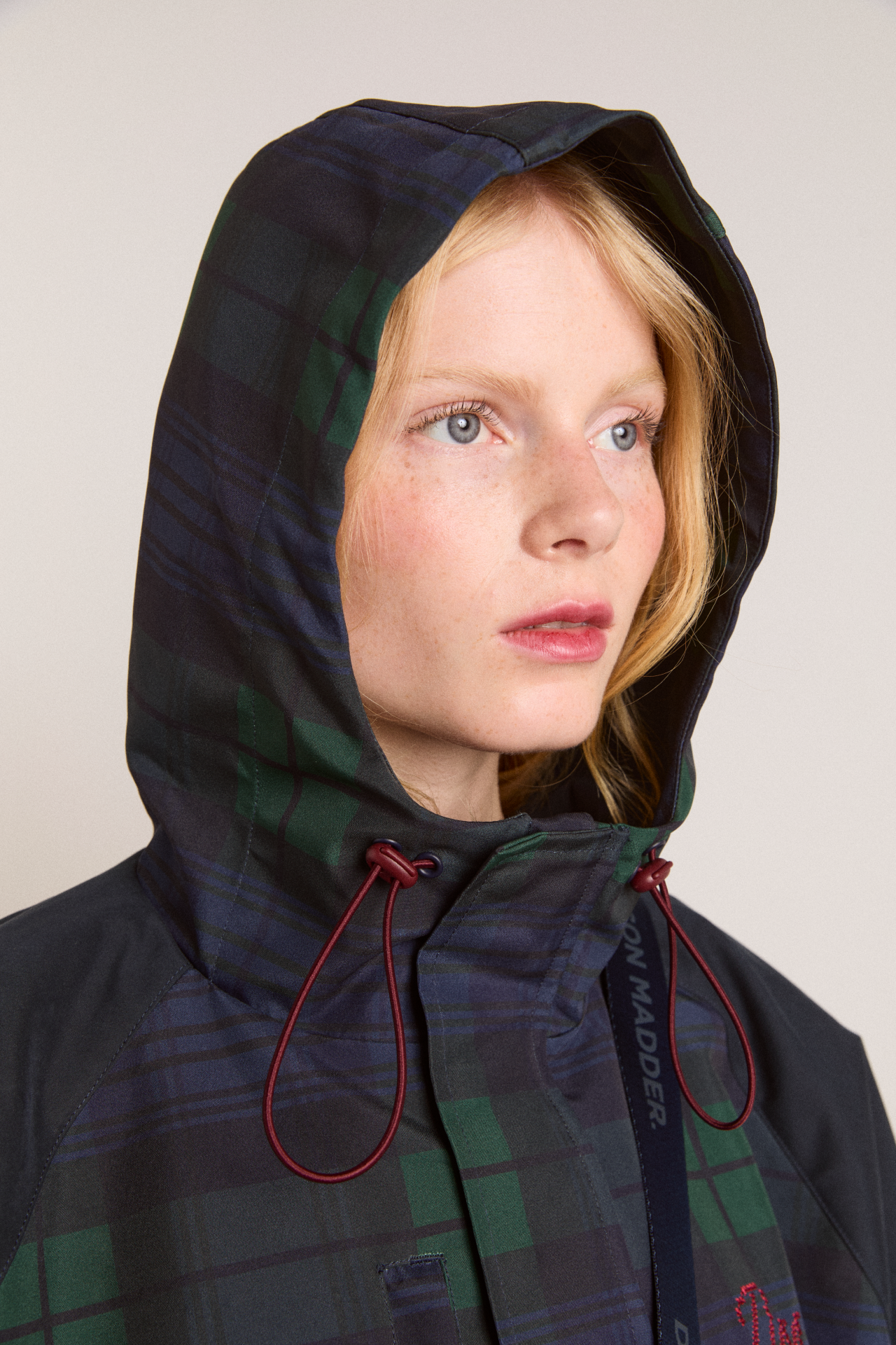 Stylish waterproof jackets that can be worn on rainy days- navy check---Add to cart and enjoy 50% off