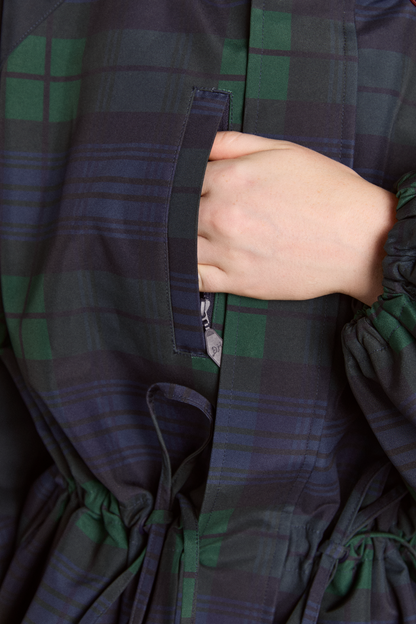 Stylish waterproof jackets that can be worn on rainy days- navy check---Add to cart and enjoy 50% off