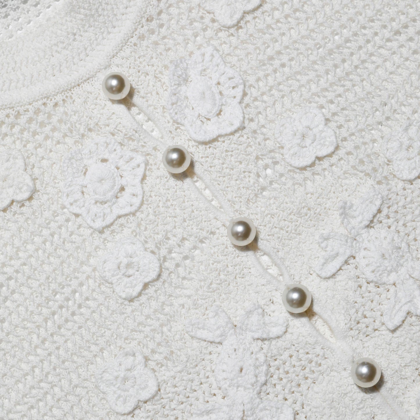 White Floral Crochet Top