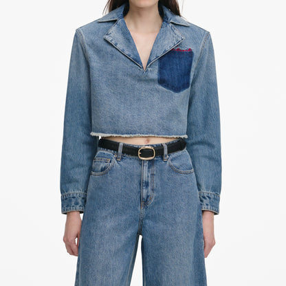 Cropped Denim Shirt