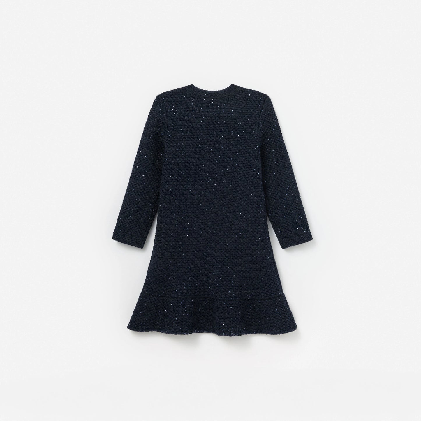 Navy Knit Long Sleeve Dress