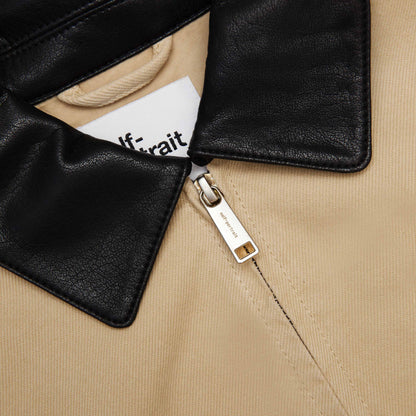 Beige Denim Cropped Jacket