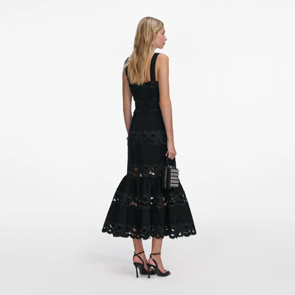 Black Crepe Midi Dress