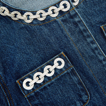 Crystal Trim Denim Jacket