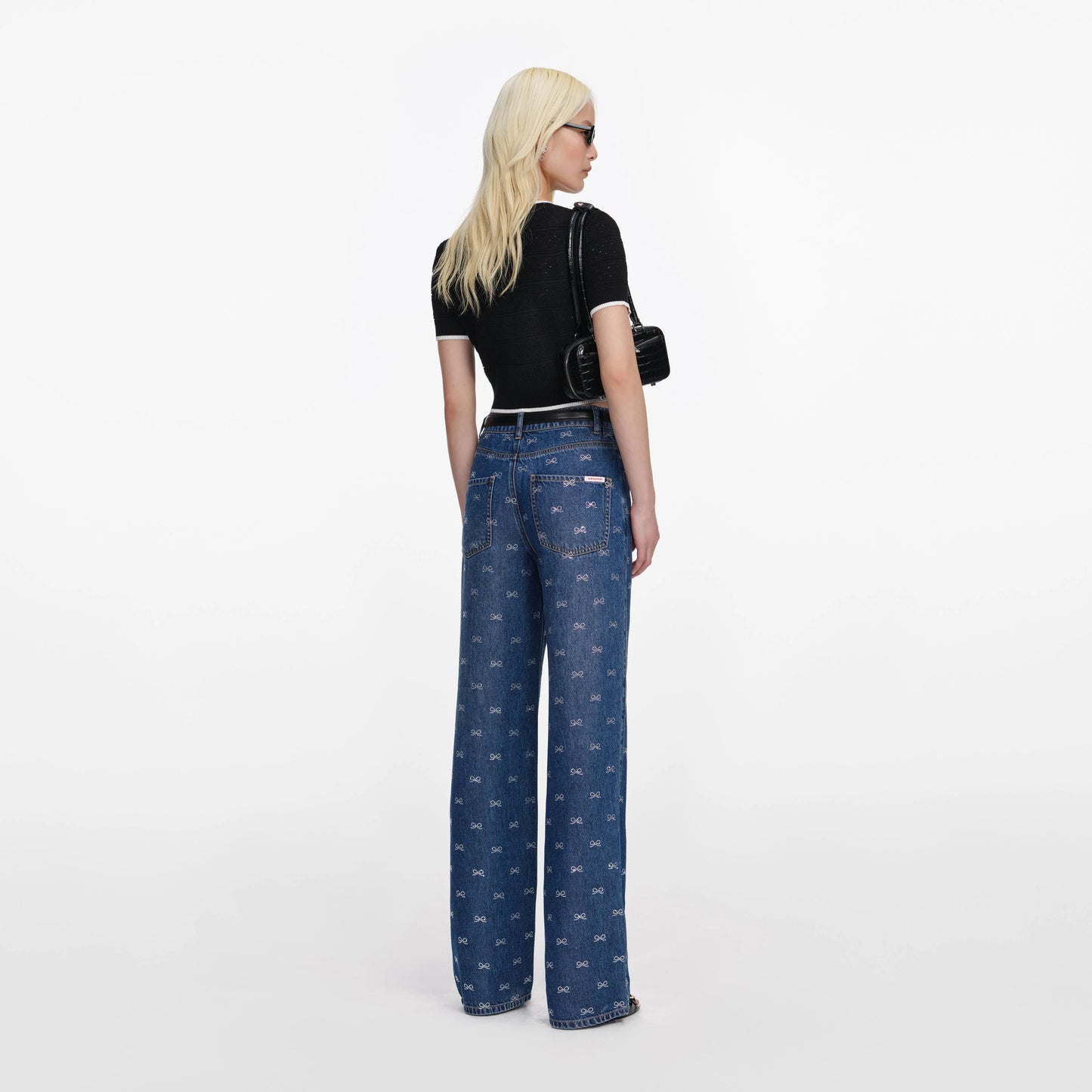 Black Pointelle Knit Top
