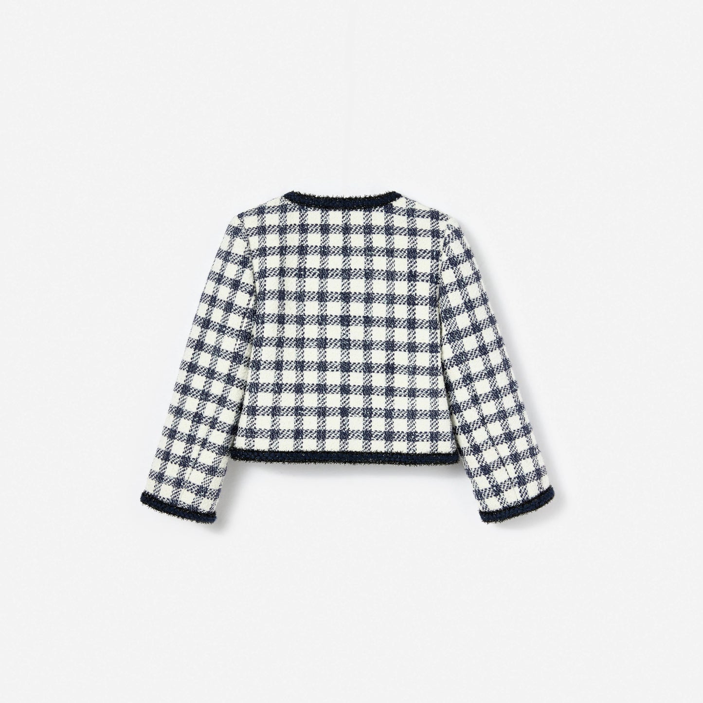 Navy Check Boucle Jacket