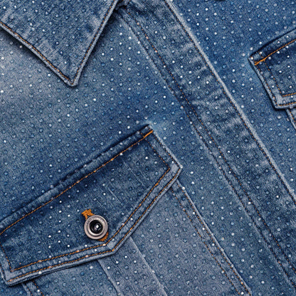 Rhinestone Denim Playsuit