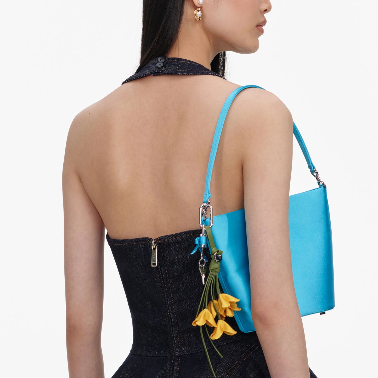 Indigo Denim Halterneck Mini Dress