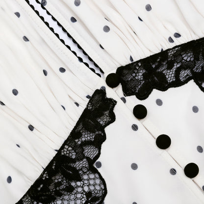 Polka Dot Halter Neck Midi Dress