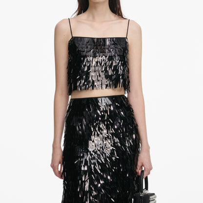 Black Sequin Top