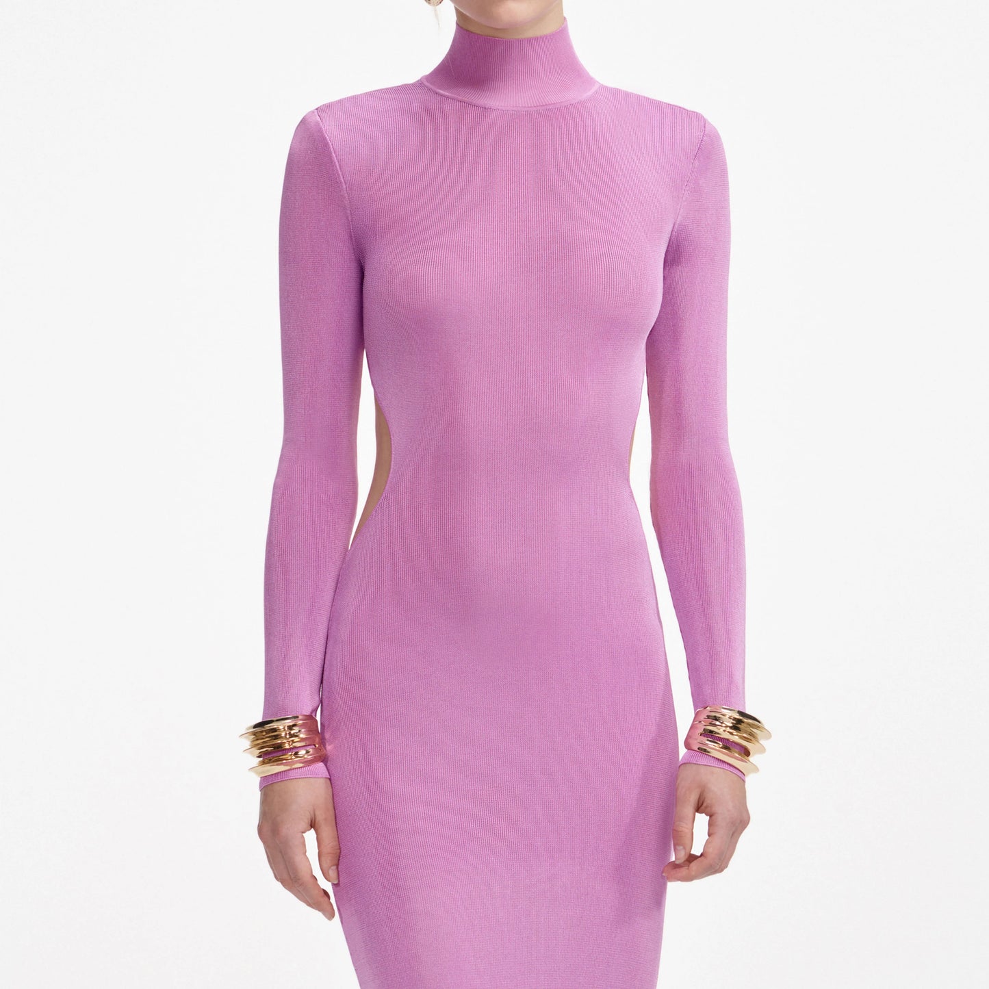 Pink Viscose Knit Maxi Dress