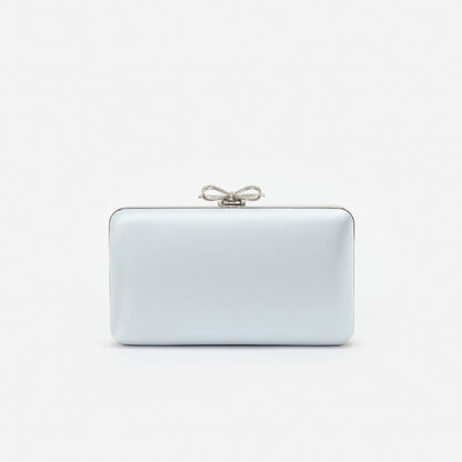 Blue Satin Clutch Bag