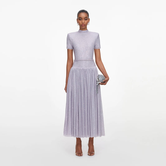 Lilac Rhinestone Midi Dress