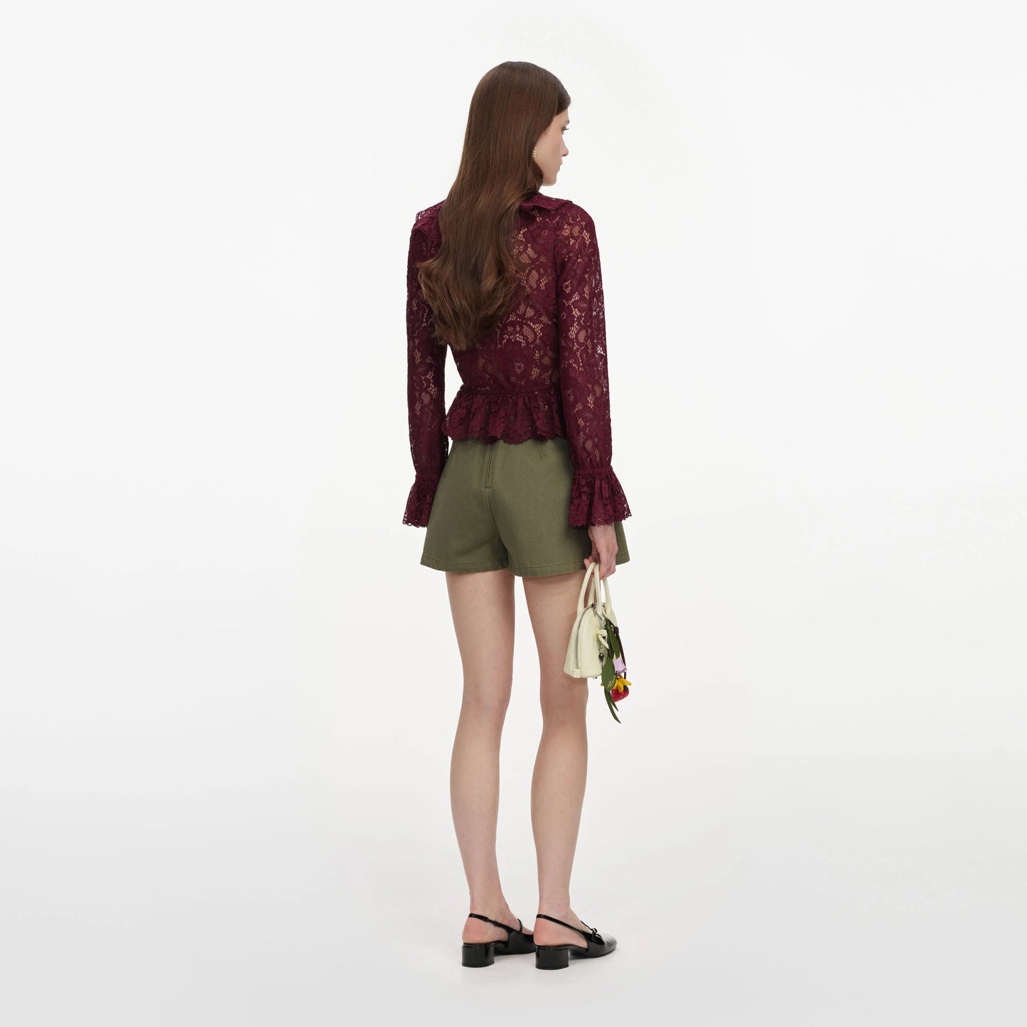 Plum Lace Ruffle Top